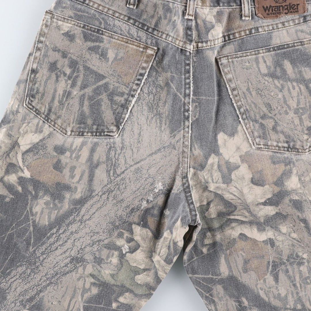 Wrangler Camouflage Pattern Realtree Camo Tapered Denim Pants, Men's Size W33 unclear Khaki type Vintage Second Hand