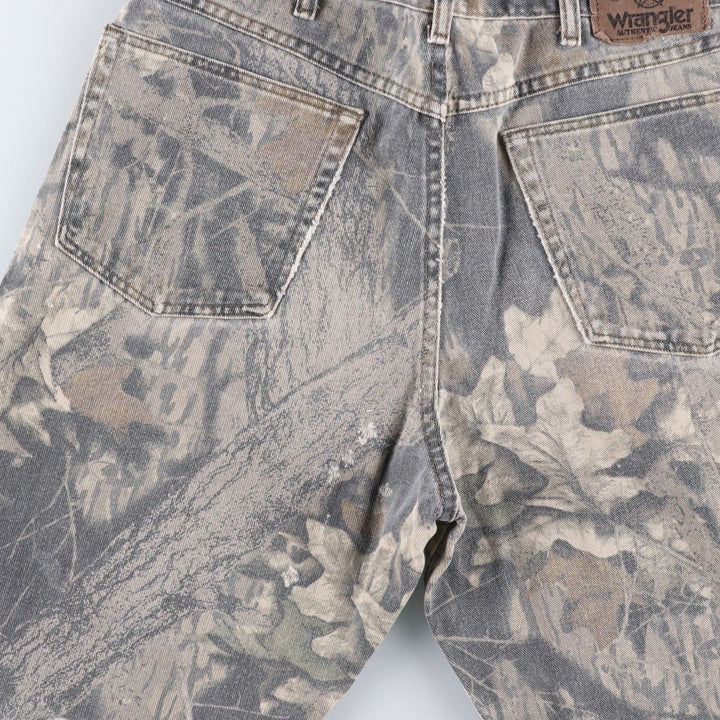 Wrangler Camouflage Pattern Realtree Camo Tapered Denim Pants, Men's Size W33 unclear Khaki type Vintage Second Hand