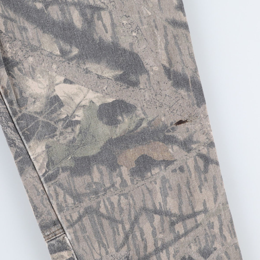 Wrangler Camouflage Pattern Realtree Camo Tapered Denim Pants, Men's Size W33 unclear Khaki type Vintage Second Hand
