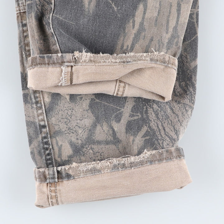Wrangler Camouflage Pattern Realtree Camo Tapered Denim Pants, Men's Size W33 unclear Khaki type Vintage Second Hand