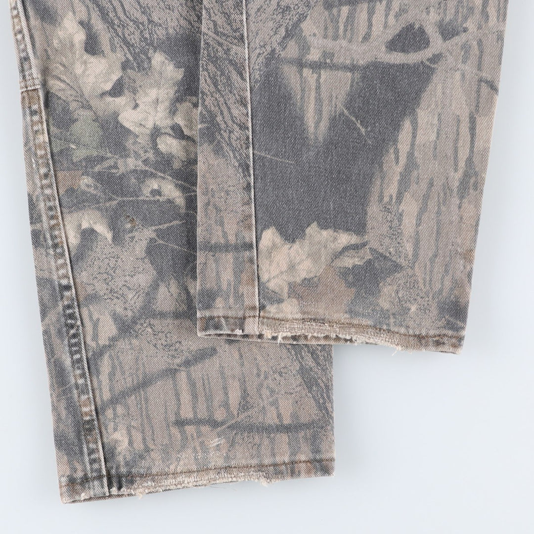Wrangler Camouflage Pattern Realtree Camo Tapered Denim Pants, Men's Size W33 unclear Khaki type Vintage Second Hand