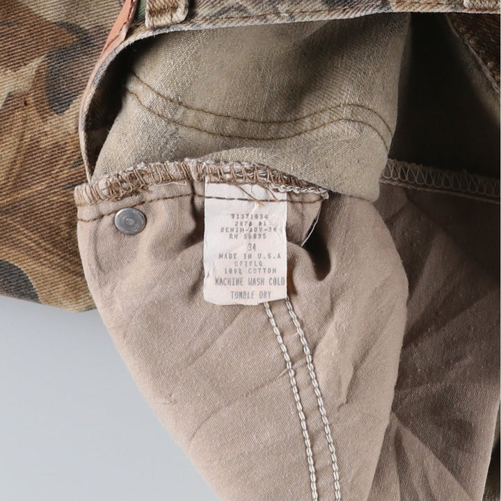Realtree Camo Denim Pants, Made in USA, Men's Size W32 cotton multicolor Vintage Second Hand