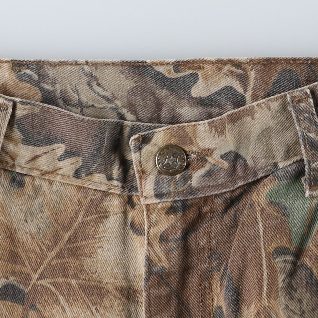 Realtree Camo Denim Pants, Made in USA, Men's Size W32 cotton multicolor Vintage Second Hand