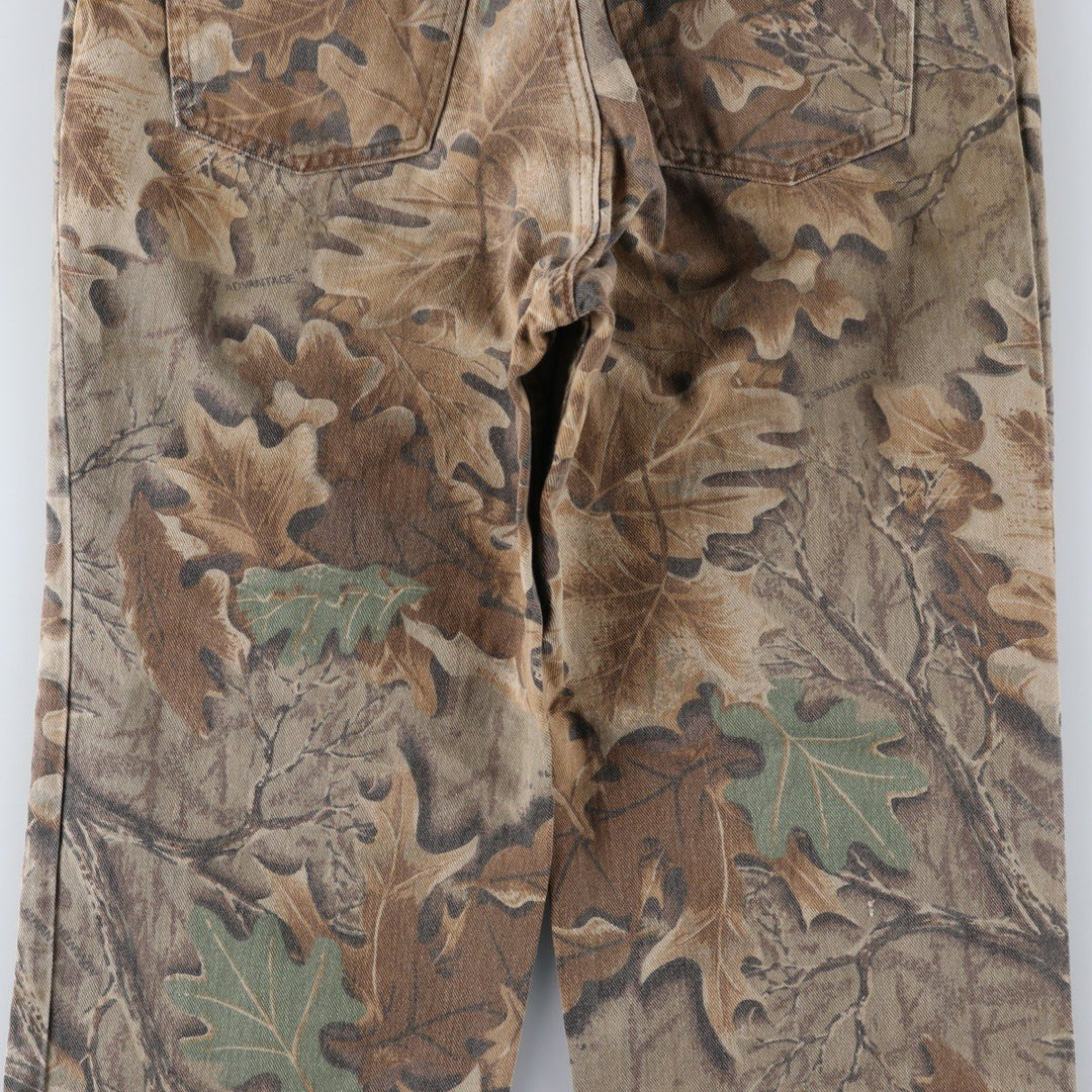 Realtree Camo Denim Pants, Made in USA, Men's Size W32 cotton multicolor Vintage Second Hand