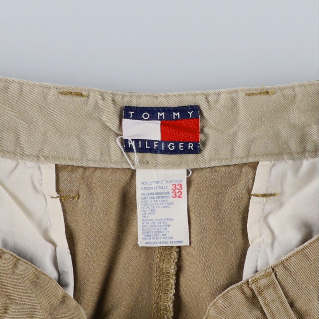 1990'S Tommy Hilfiger Two-Pleat Chino Pants, Men's Size W32 (approx.), Vintage cotton Beige type Vintage Second Hand