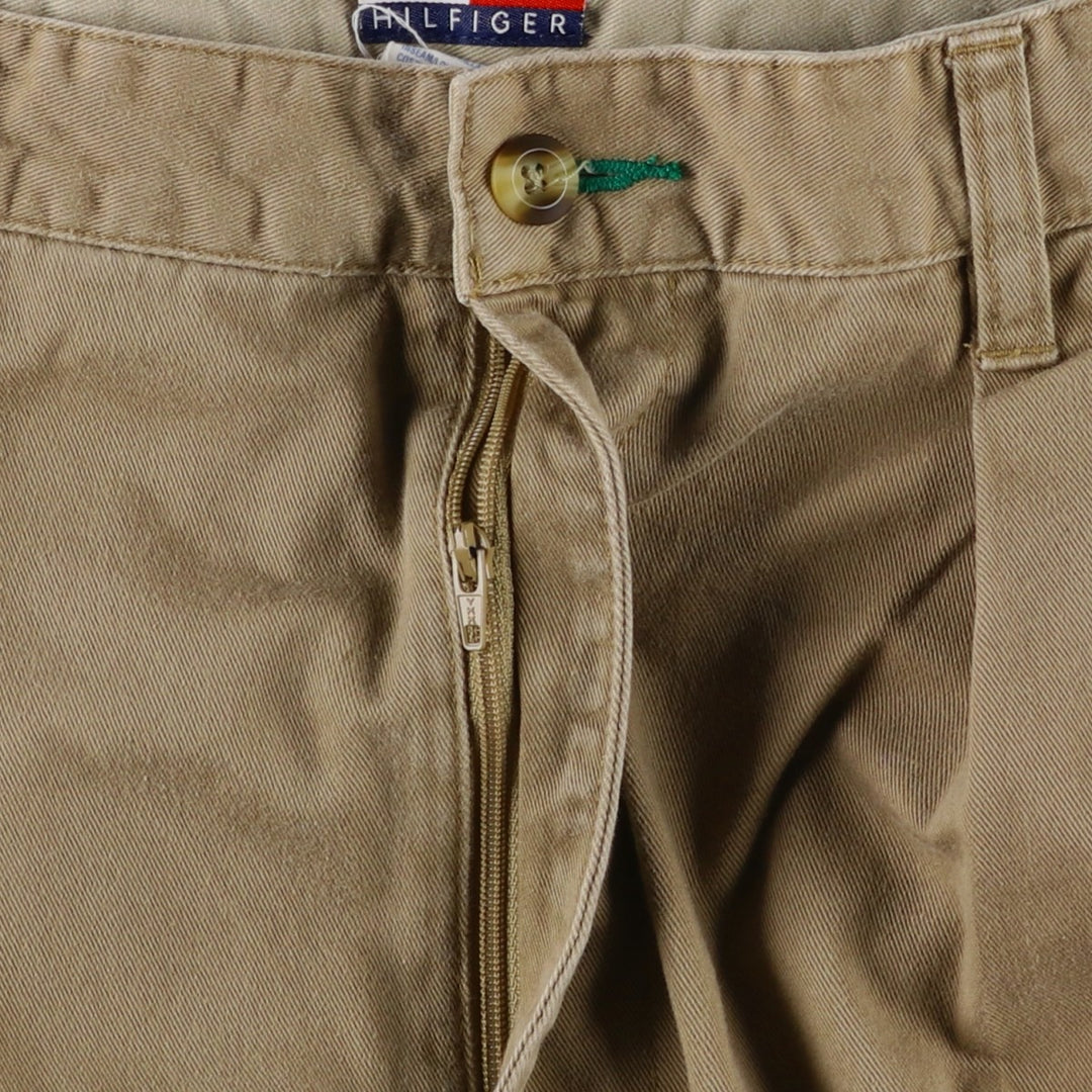 1990'S Tommy Hilfiger Two-Pleat Chino Pants, Men's Size W32 (approx.), Vintage cotton Beige type Vintage Second Hand