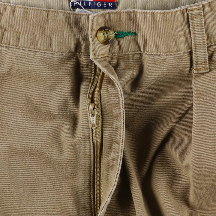 1990'S Tommy Hilfiger Two-Pleat Chino Pants, Men's Size W32 (approx.), Vintage cotton Beige type Vintage Second Hand
