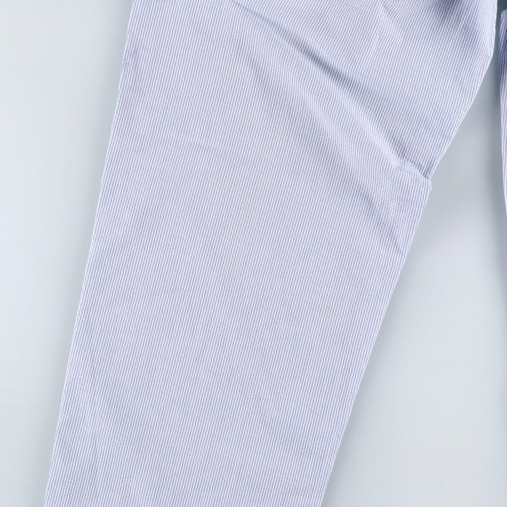 1990'S Ralph Lauren POLO by Ralph Lauren seersucker stripe pattern slacks, made in USA, men's size W31 (approx.) cotton blue type Vintage Second Hand