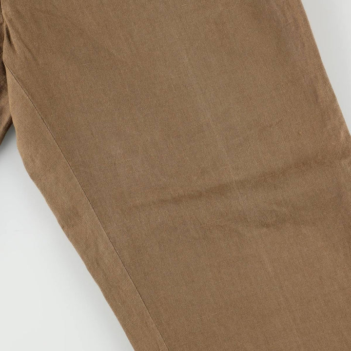 Ralph Lauren POLO by Ralph Lauren two-pleat linen pants, men's size W33. linen Khaki type brown Vintage Second Hand