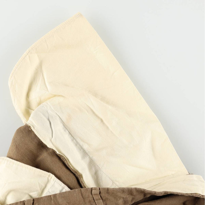Ralph Lauren POLO by Ralph Lauren two-pleat linen pants, men's size W33. linen Khaki type brown Vintage Second Hand