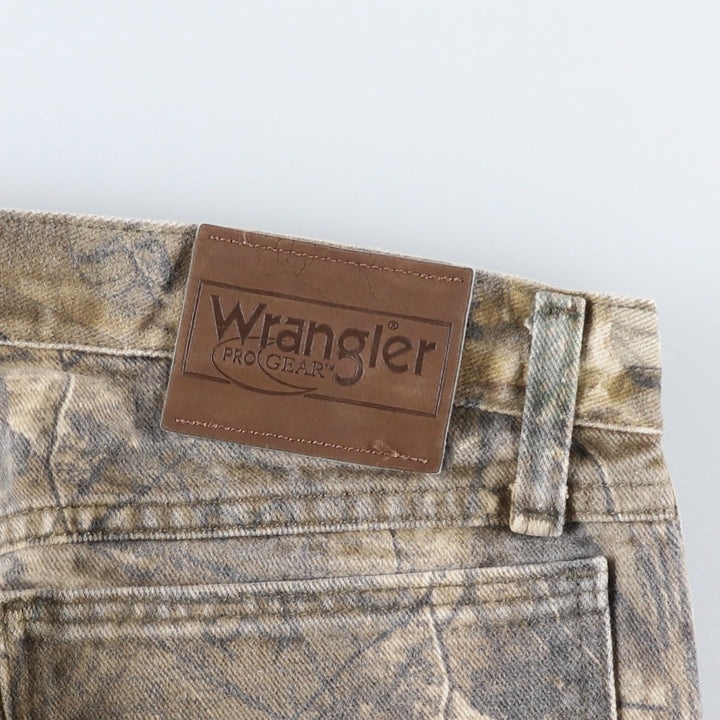 Wrangler PRO GEAR Camouflage Pattern Realtree Camo Tapered Denim Pants, Men's Size W32 cotton Khaki type Vintage Second Hand