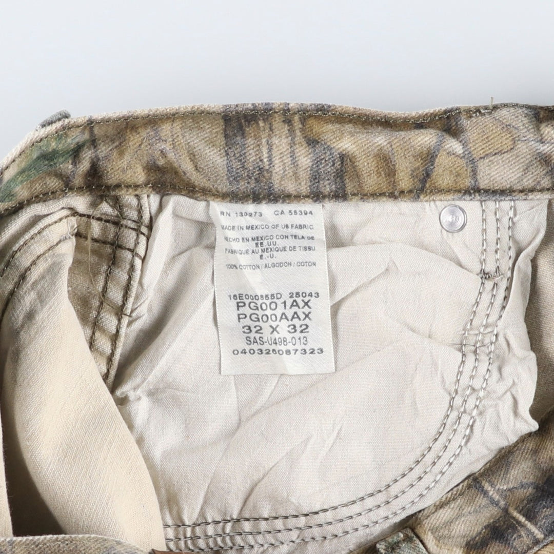 Wrangler PRO GEAR Camouflage Pattern Realtree Camo Tapered Denim Pants, Men's Size W32 cotton Khaki type Vintage Second Hand