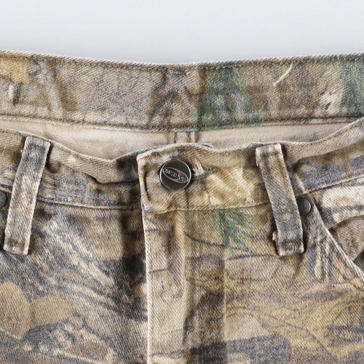 Wrangler PRO GEAR Camouflage Pattern Realtree Camo Tapered Denim Pants, Men's Size W32 cotton Khaki type Vintage Second Hand