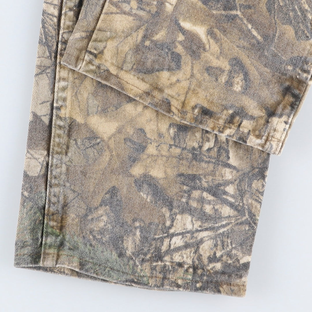 Wrangler PRO GEAR Camouflage Pattern Realtree Camo Tapered Denim Pants, Men's Size W32 cotton Khaki type Vintage Second Hand