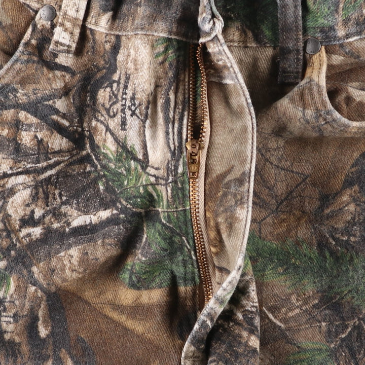 Wrangler PRO GEAR Camouflage Pattern Realtree Camo Tapered Denim Pants, Men's Size W35 cotton Khaki type Vintage Second Hand