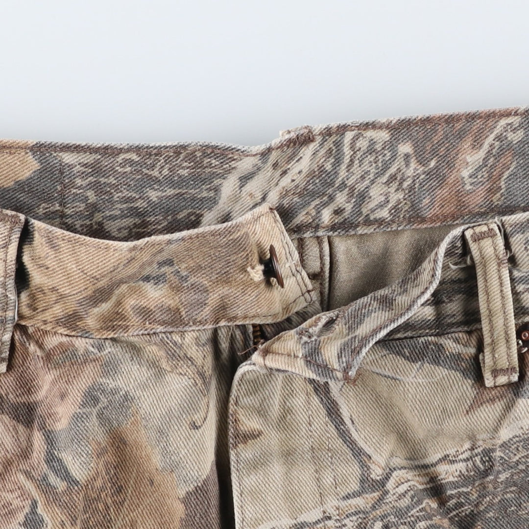 Duxbak Realtree Camo Denim Pants, Made in USA, Men's Size W34 cotton multicolor Vintage Second Hand
