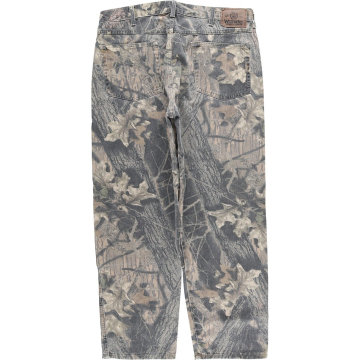 Wrangler Camouflage Pattern Realtree Camo Double Knee Tapered Denim Pants, Men's Size W36 unclear Khaki type Vintage Second Hand