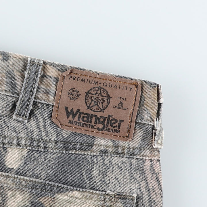 Wrangler Camouflage Pattern Realtree Camo Double Knee Tapered Denim Pants, Men's Size W36 unclear Khaki type Vintage Second Hand