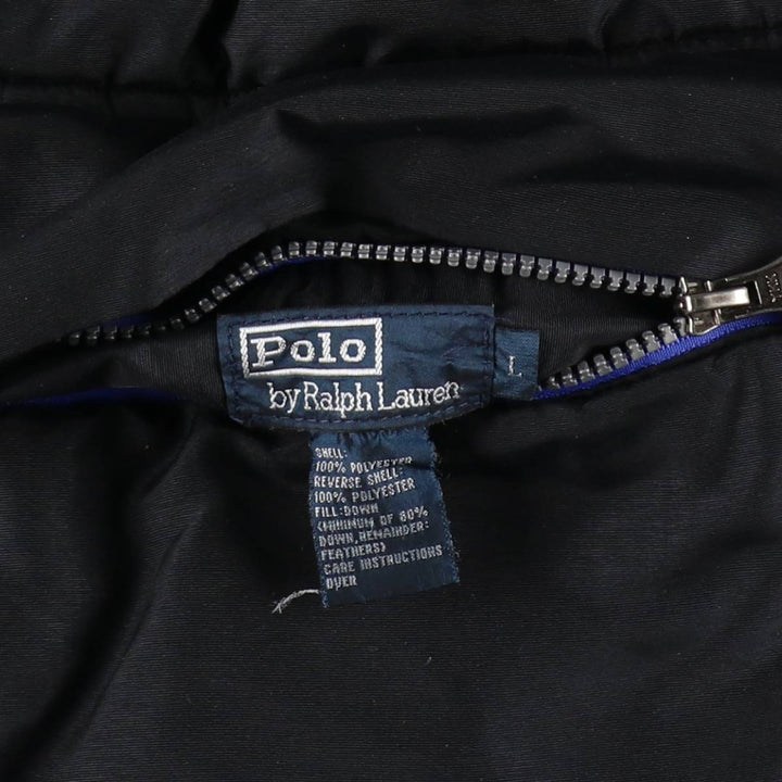 Ralph Lauren POLO by Ralph Lauren Reversible Down Jacket (Men's Size L) - Special Price (Slightly Imperfect) polyester black type Vintage Second Hand