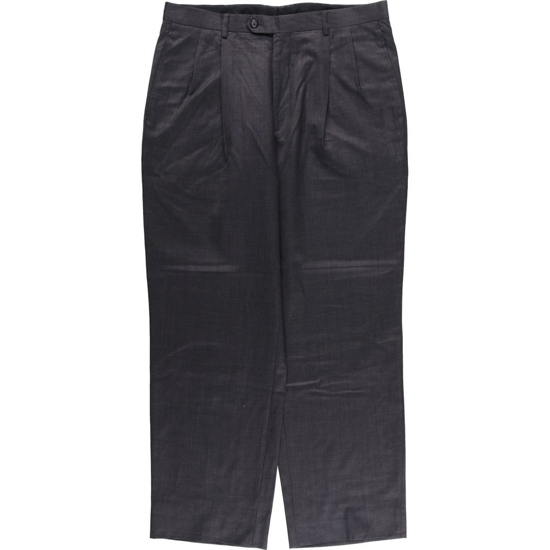 GIORGIO COSANI Two-pleat Wool Pants, Slacks, Men's, Size W34 wool gray type Vintage Second Hand