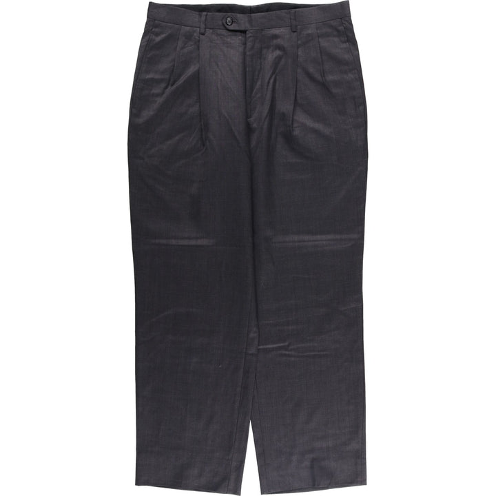 GIORGIO COSANI Two-pleat Wool Pants, Slacks, Men's, Size W34 wool gray type Vintage Second Hand