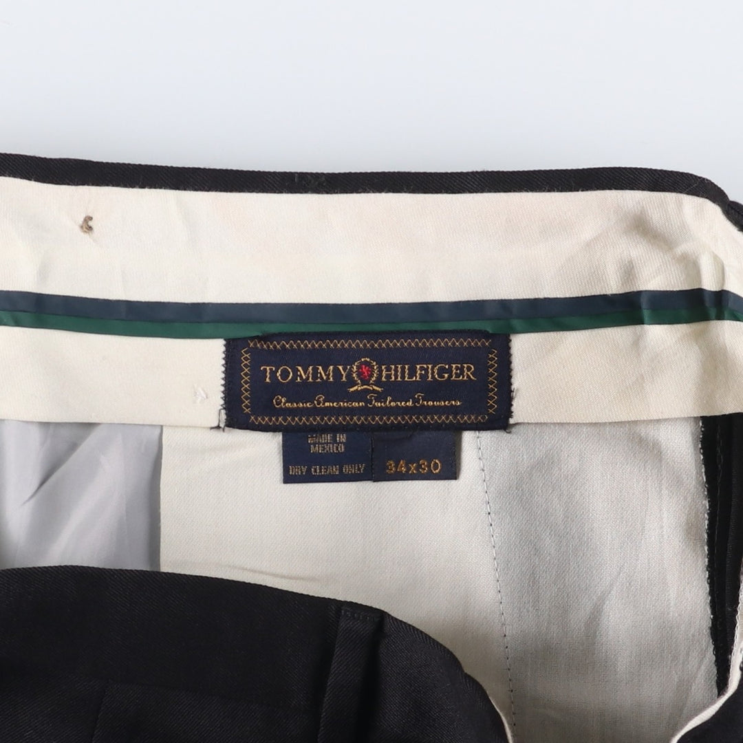 Tommy Hilfiger Two-pleat Slacks, Men's, Size W34 unclear black type Vintage Second Hand