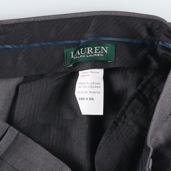 Ralph Lauren POLO RALPH LAUREN Men's Slacks, Size W34 polyester gray type Vintage Second Hand