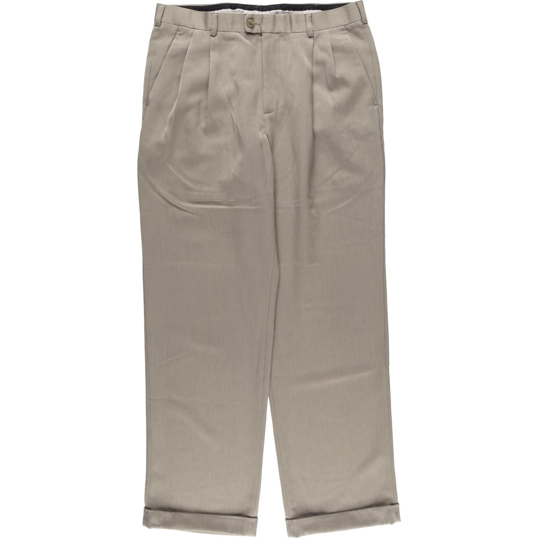 Perry Ellis PERRY ELLIS PORTFOLIO Two-pleat Slacks Men's Size W34 polyester gray type Vintage Second Hand