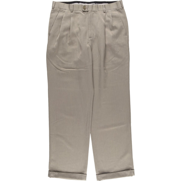 Perry Ellis PERRY ELLIS PORTFOLIO Two-pleat Slacks Men's Size W34 polyester gray type Vintage Second Hand