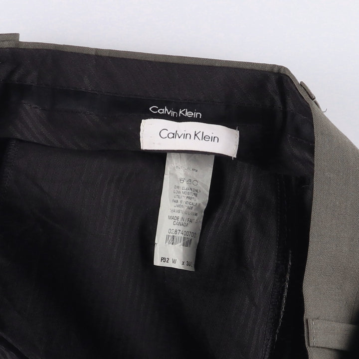 Calvin Klein One-Tuck Slacks, Men's Size W32 unclear gray type Vintage Second Hand