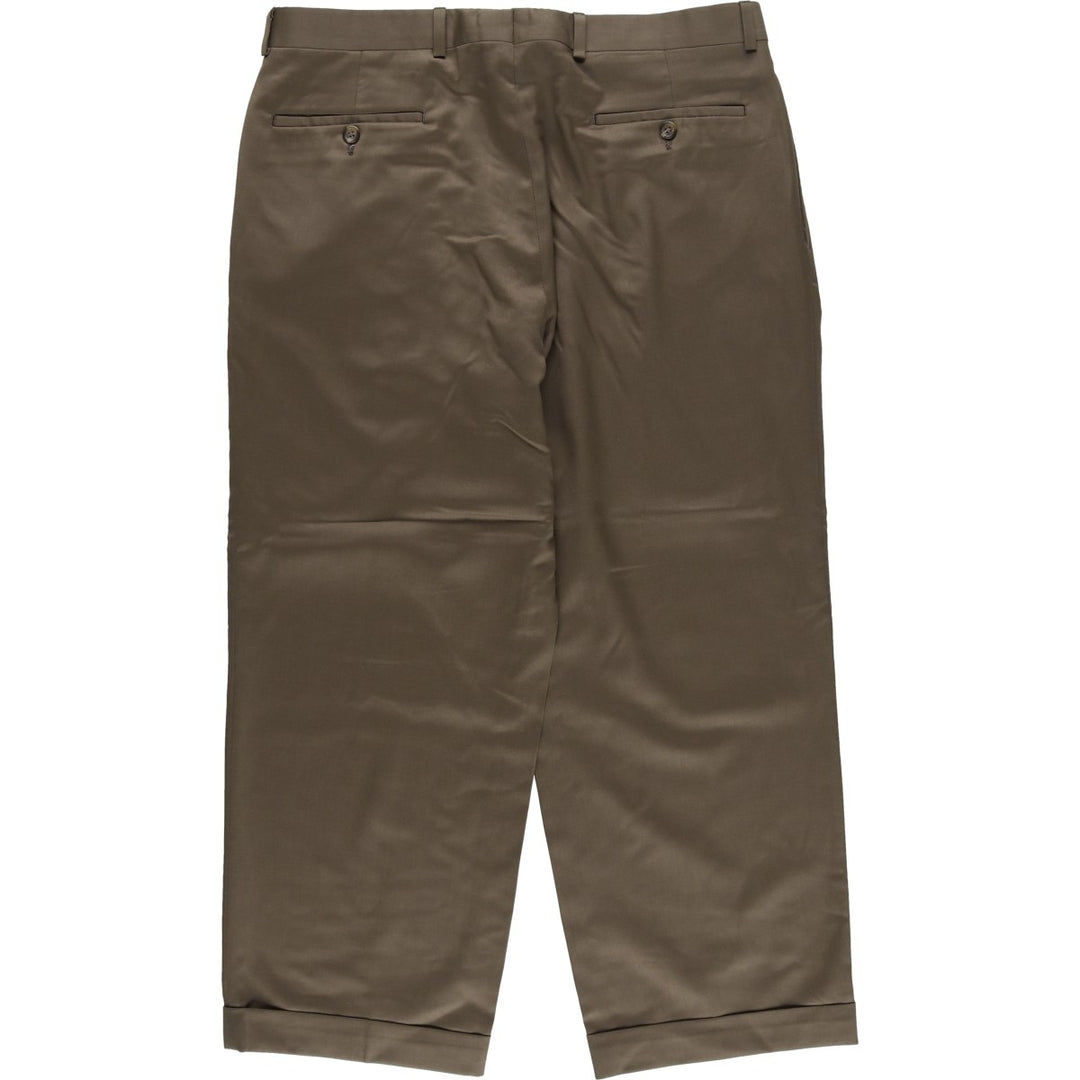 Ralph Lauren TOTAL COMFORT two-pleat wool trousers/slacks, made in Canada, men's size W34 (approx.) wool brown type Vintage Second Hand