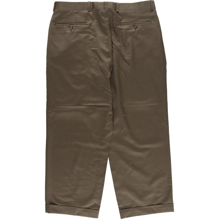 Ralph Lauren TOTAL COMFORT two-pleat wool trousers/slacks, made in Canada, men's size W34 (approx.) wool brown type Vintage Second Hand