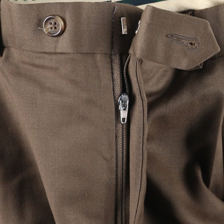 Ralph Lauren TOTAL COMFORT two-pleat wool trousers/slacks, made in Canada, men's size W34 (approx.) wool brown type Vintage Second Hand