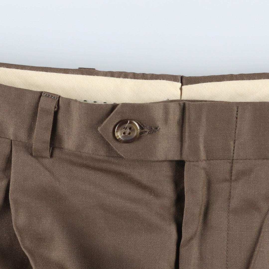 Ralph Lauren TOTAL COMFORT two-pleat wool trousers/slacks, made in Canada, men's size W34 (approx.) wool brown type Vintage Second Hand