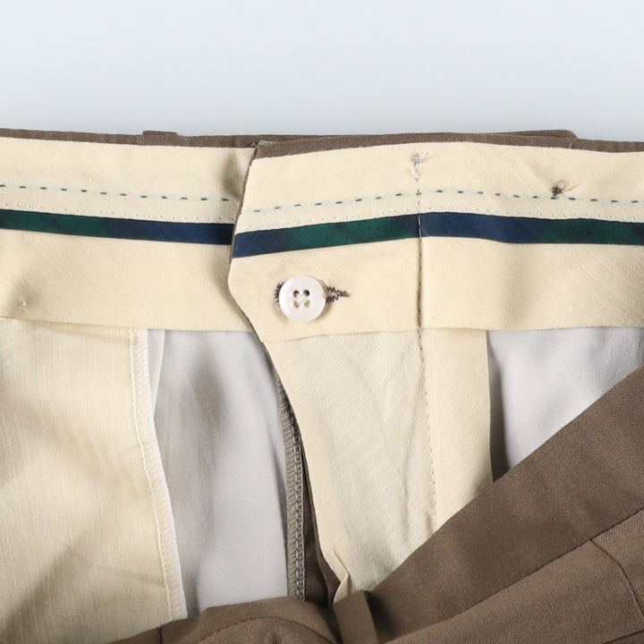 Ralph Lauren TOTAL COMFORT two-pleat wool trousers/slacks, made in Canada, men's size W34 (approx.) wool brown type Vintage Second Hand