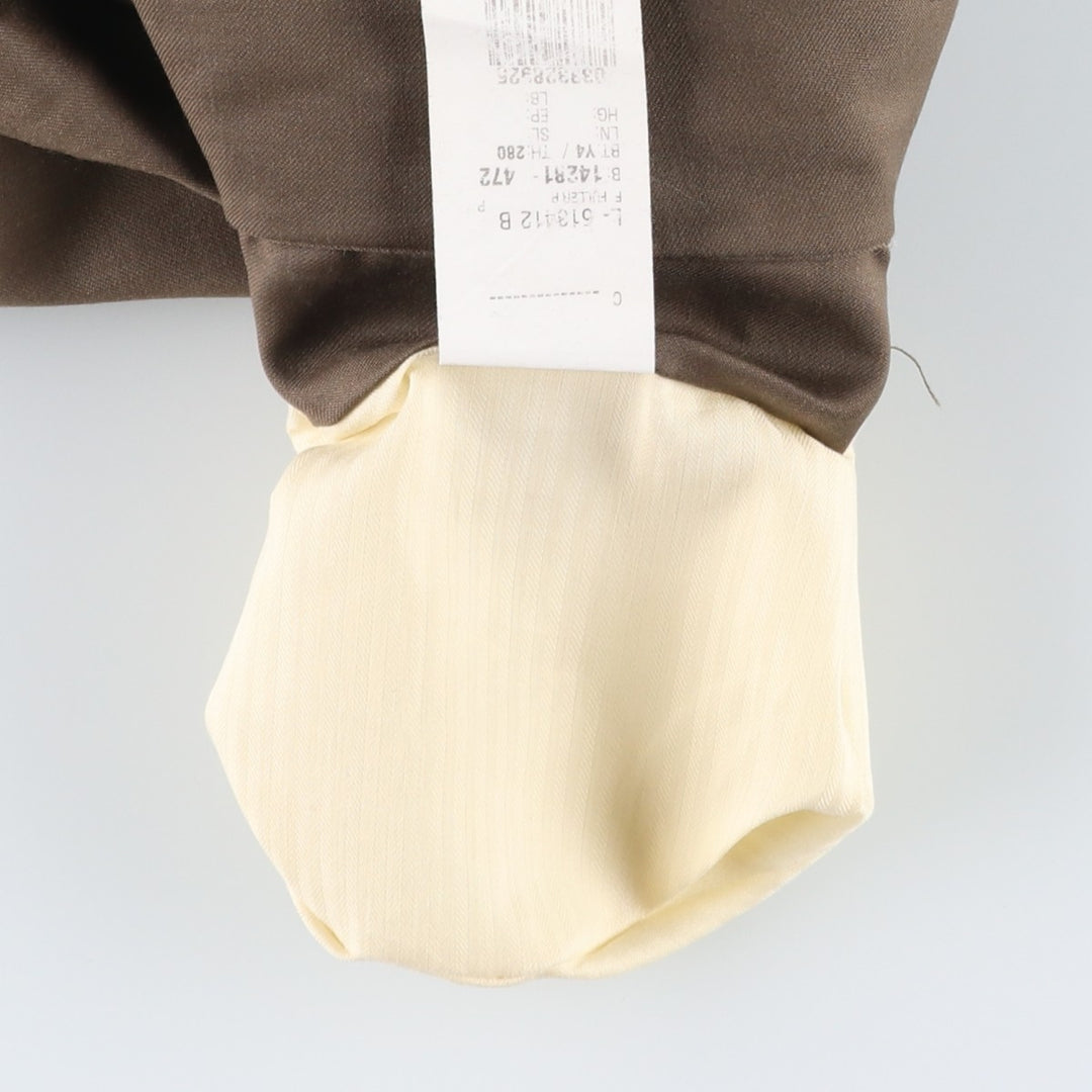 Ralph Lauren TOTAL COMFORT two-pleat wool trousers/slacks, made in Canada, men's size W34 (approx.) wool brown type Vintage Second Hand