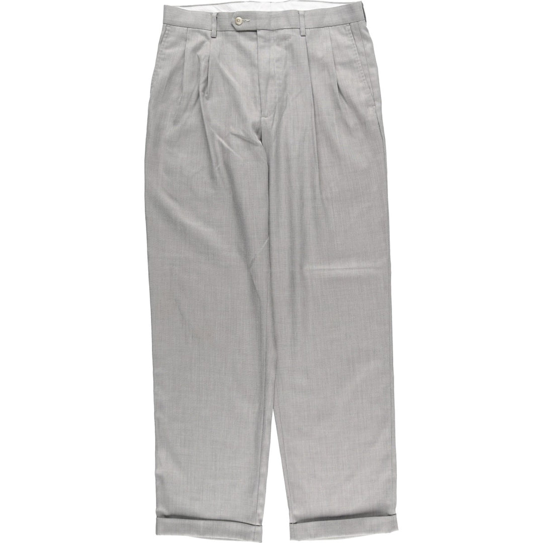 Stafford Two-pleat Slacks, Men's, Size W34 polyester gray type Vintage Second Hand