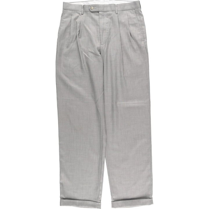 Stafford Two-pleat Slacks, Men's, Size W34 polyester gray type Vintage Second Hand