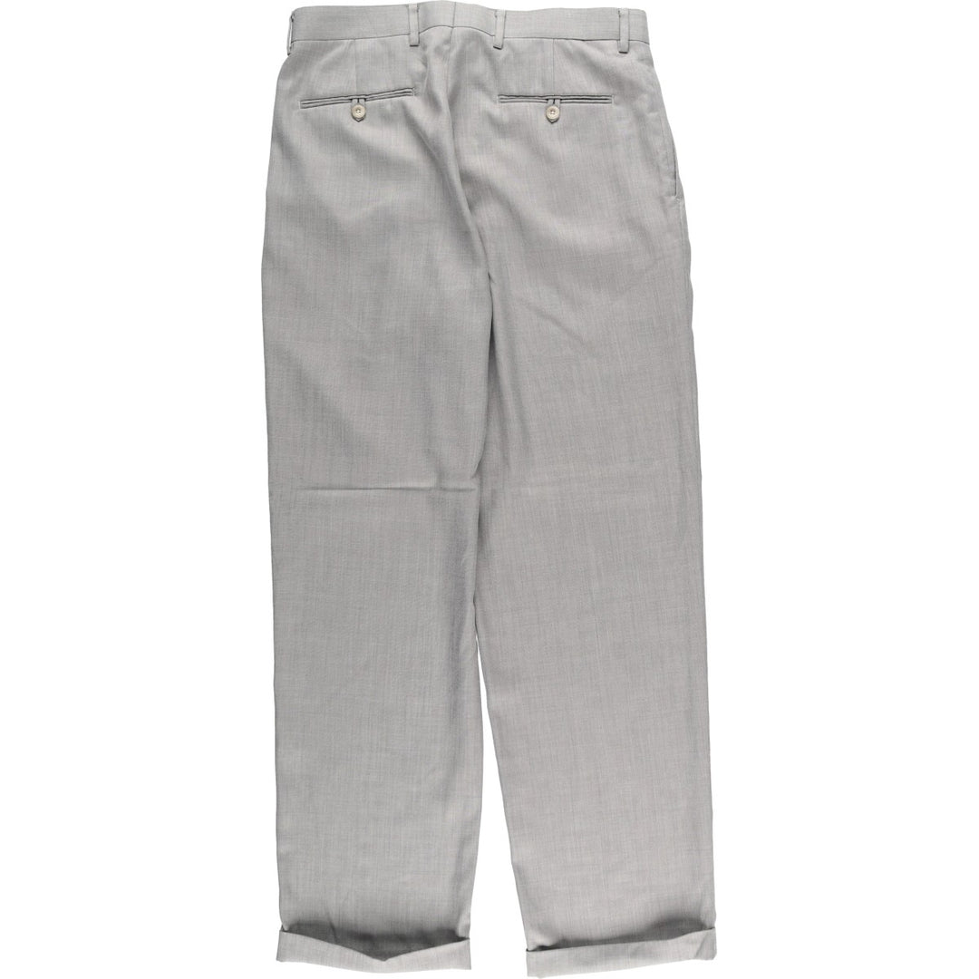 Stafford Two-pleat Slacks, Men's, Size W34 polyester gray type Vintage Second Hand