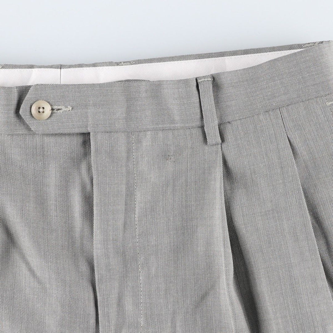 Stafford Two-pleat Slacks, Men's, Size W34 polyester gray type Vintage Second Hand