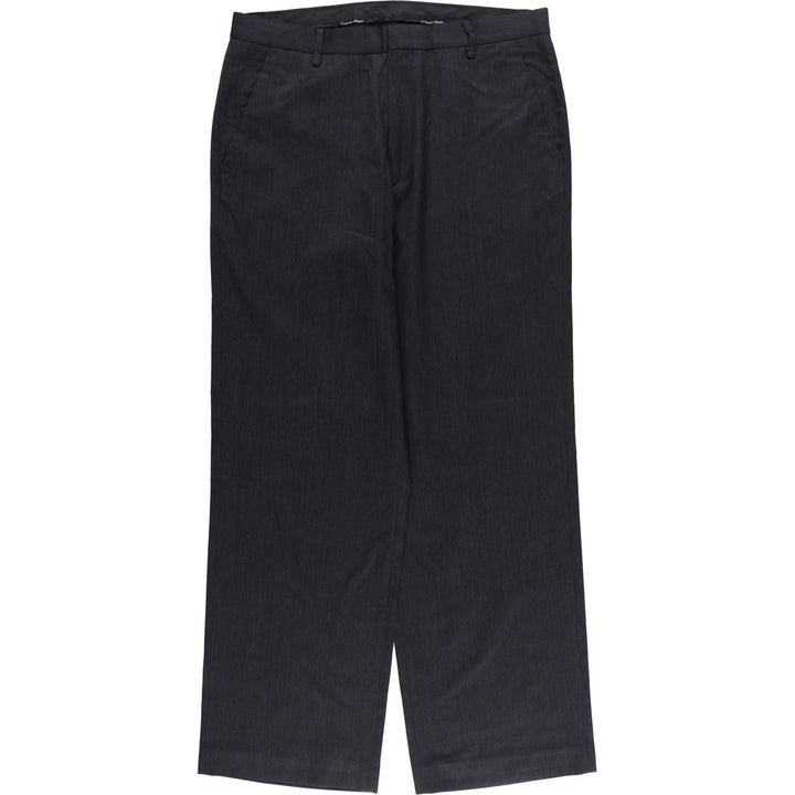 2000s~ Calvin Klein Striped Wool Pants, Men's Size W33 wool black type Vintage Second Hand