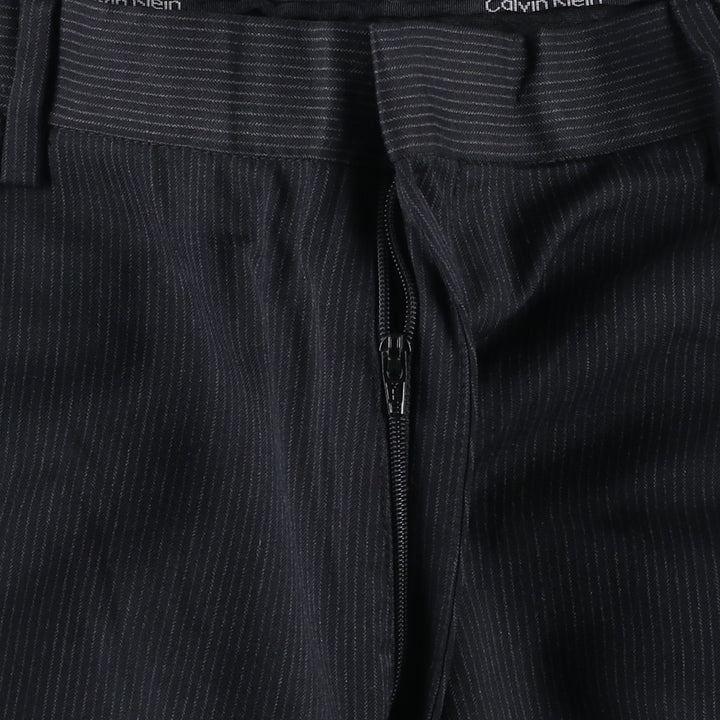 2000s~ Calvin Klein Striped Wool Pants, Men's Size W33 wool black type Vintage Second Hand