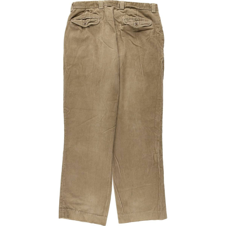 LLBean Wide Ribbed Corduroy Pants, Men's, Size W34 cotton Beige type Vintage Second Hand