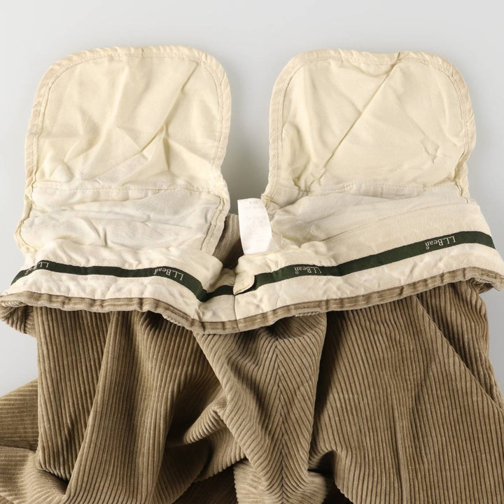 LLBean Wide Ribbed Corduroy Pants, Men's, Size W34 cotton Beige type Vintage Second Hand