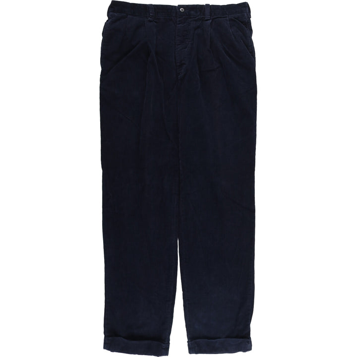 Ralph Lauren POLO by Ralph Lauren HAMMOND PANT, two-pleat corduroy pants, men's size W37. cotton navy blue type Vintage Second Hand