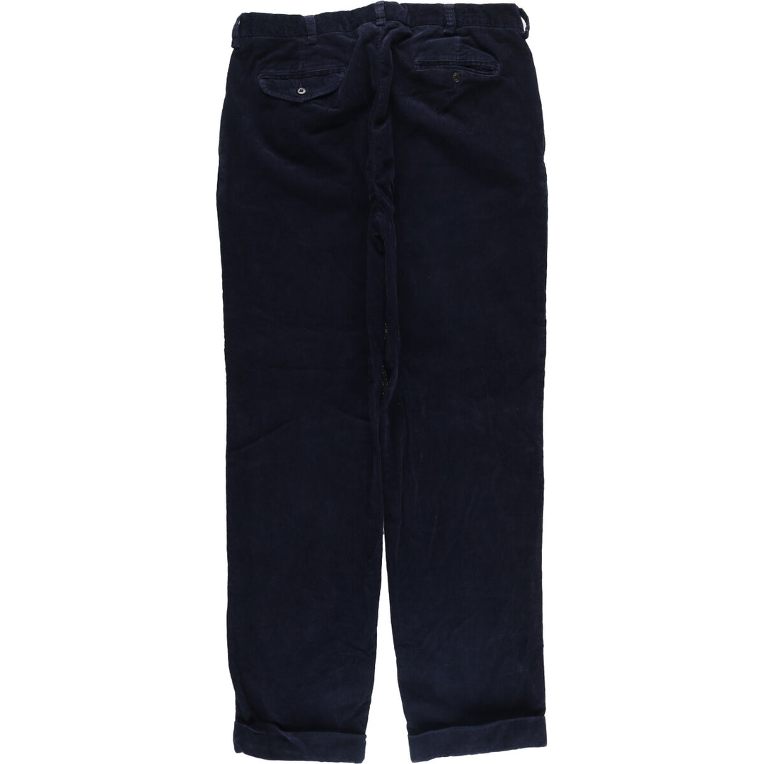 Ralph Lauren POLO by Ralph Lauren HAMMOND PANT, two-pleat corduroy pants, men's size W37. cotton navy blue type Vintage Second Hand
