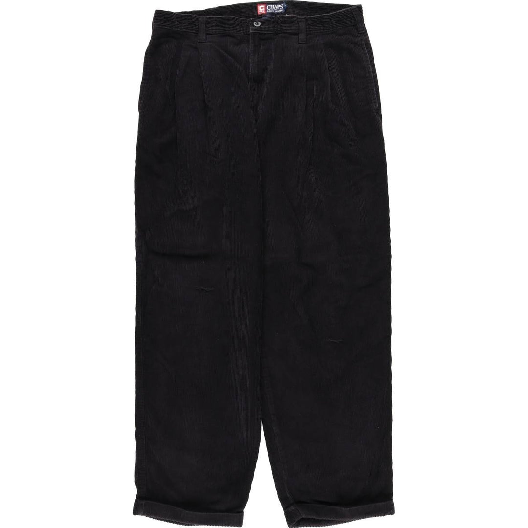 Ralph Lauren CHAPS wide-wale corduroy pants, men's size W36 (approx.) cotton black type Vintage Second Hand