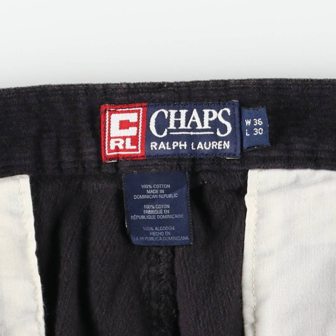 Ralph Lauren CHAPS wide-wale corduroy pants, men's size W36 (approx.) cotton black type Vintage Second Hand