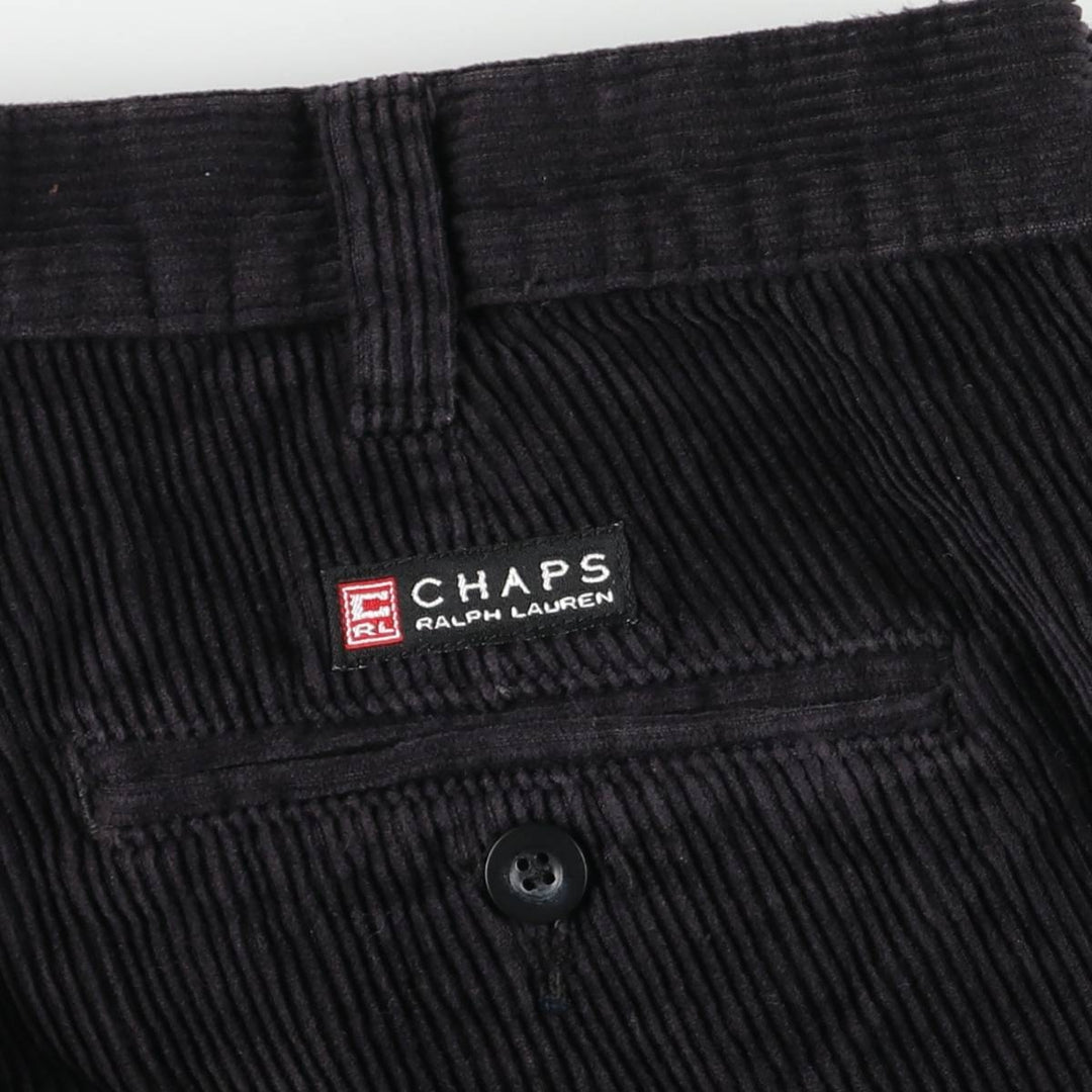 Ralph Lauren CHAPS wide-wale corduroy pants, men's size W36 (approx.) cotton black type Vintage Second Hand