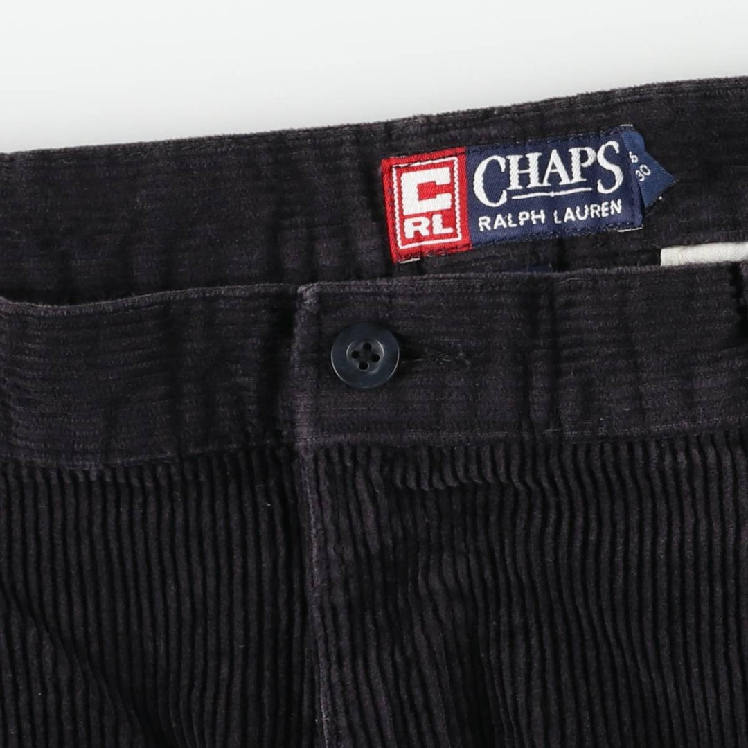 Ralph Lauren CHAPS wide-wale corduroy pants, men's size W36 (approx.) cotton black type Vintage Second Hand